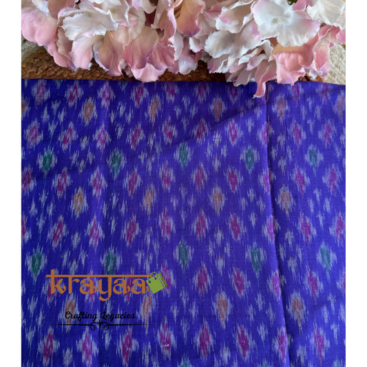 Purple Silk Cotton Ikkat Blouse Fabrics