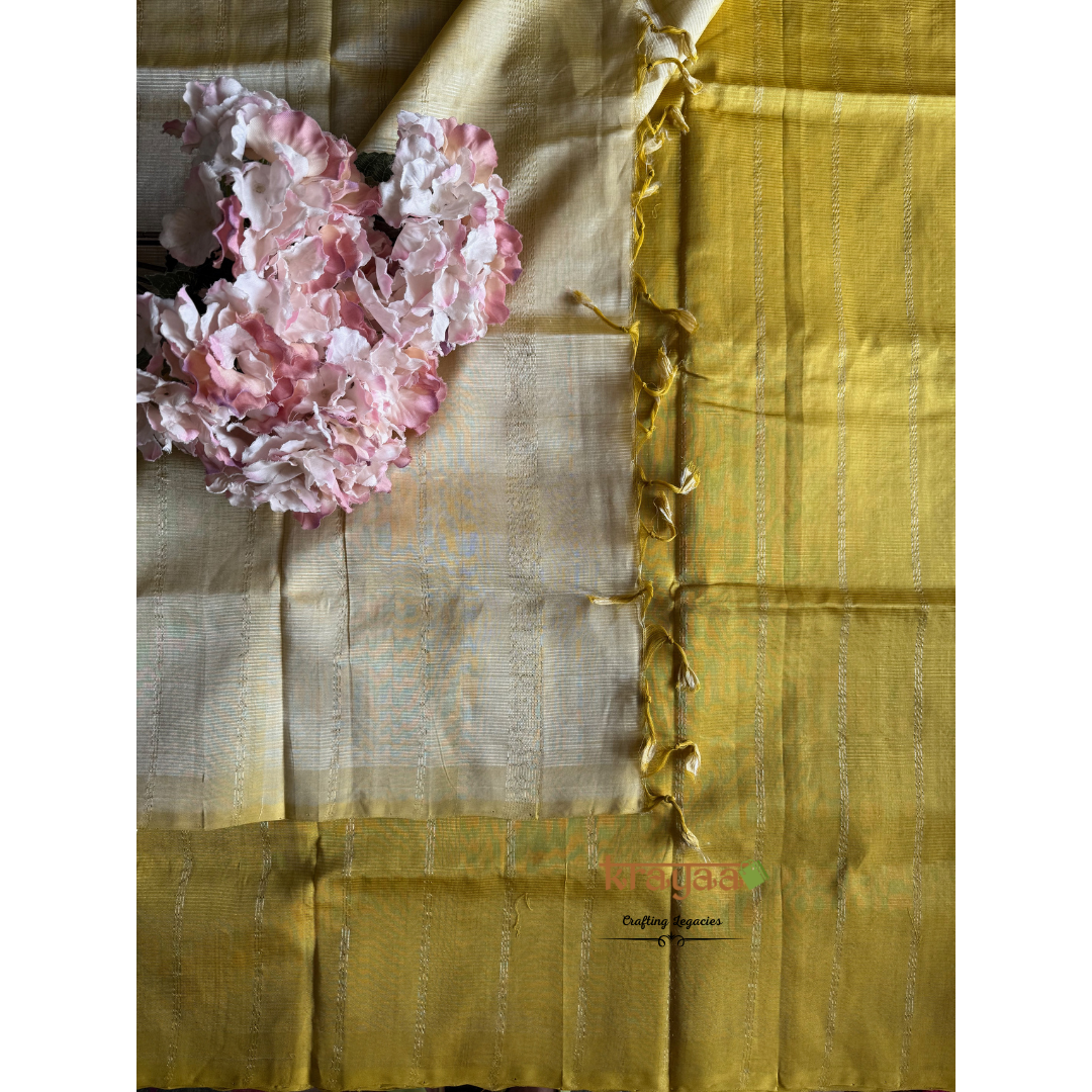 Gold With Mauve - Mangalagiri Semi Silk Saree