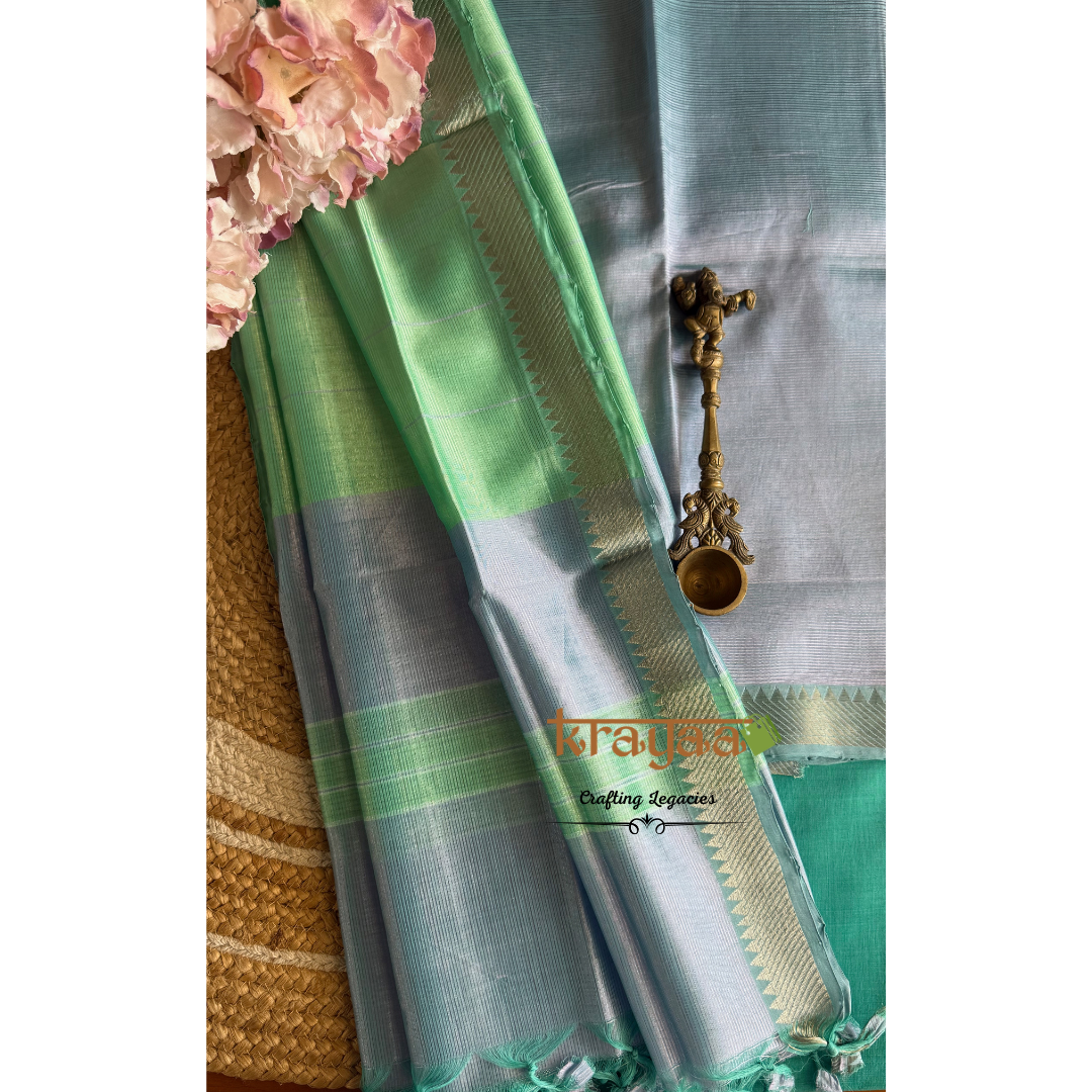 Lilac Mangalagiri Semi Silk - Unstitched Suit Set