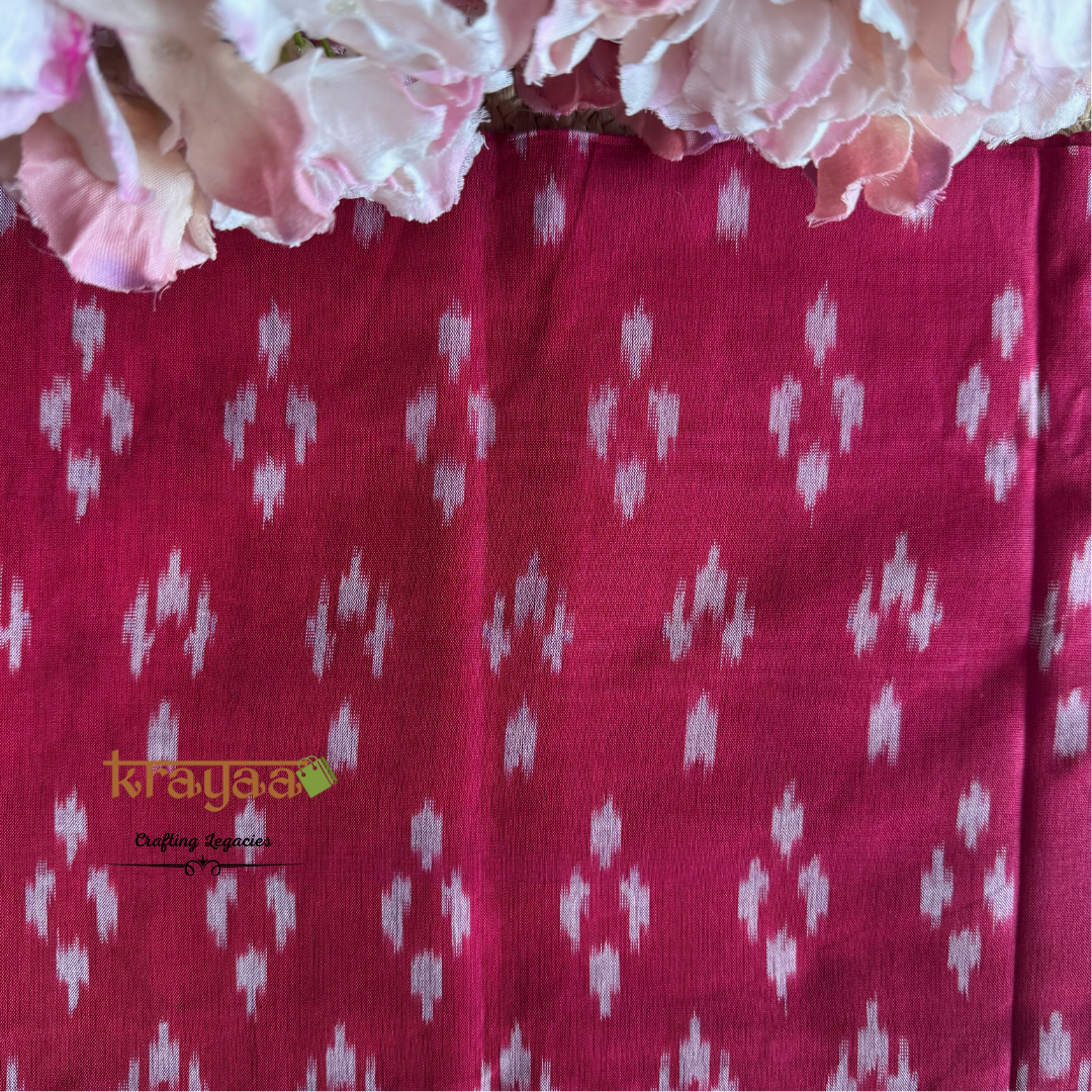 Red Cotton Ikkat Blouse Fabric