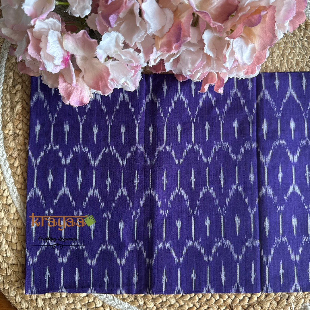 Purple Cotton Ikkat Blouse Fabric