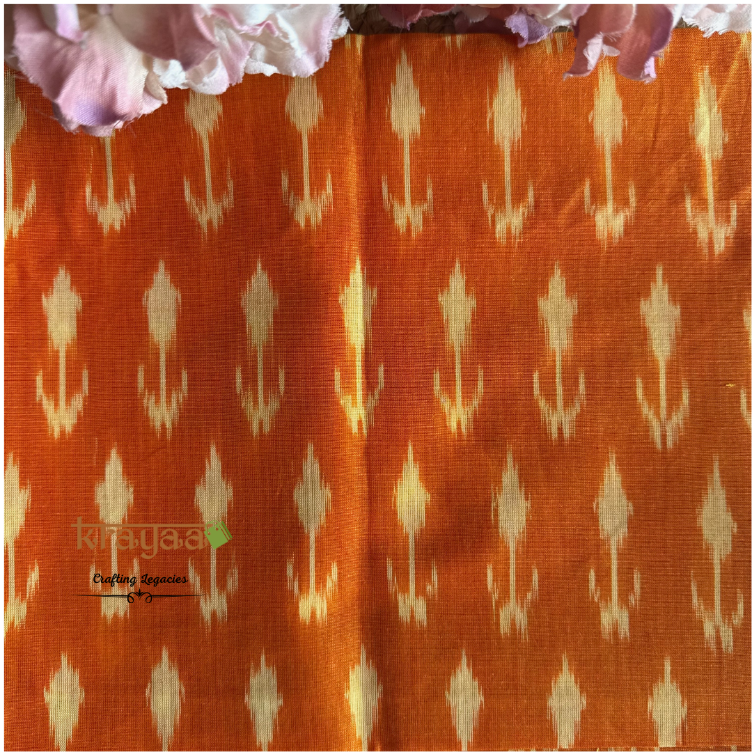 Yellow Cotton Ikkat Blouse Fabric