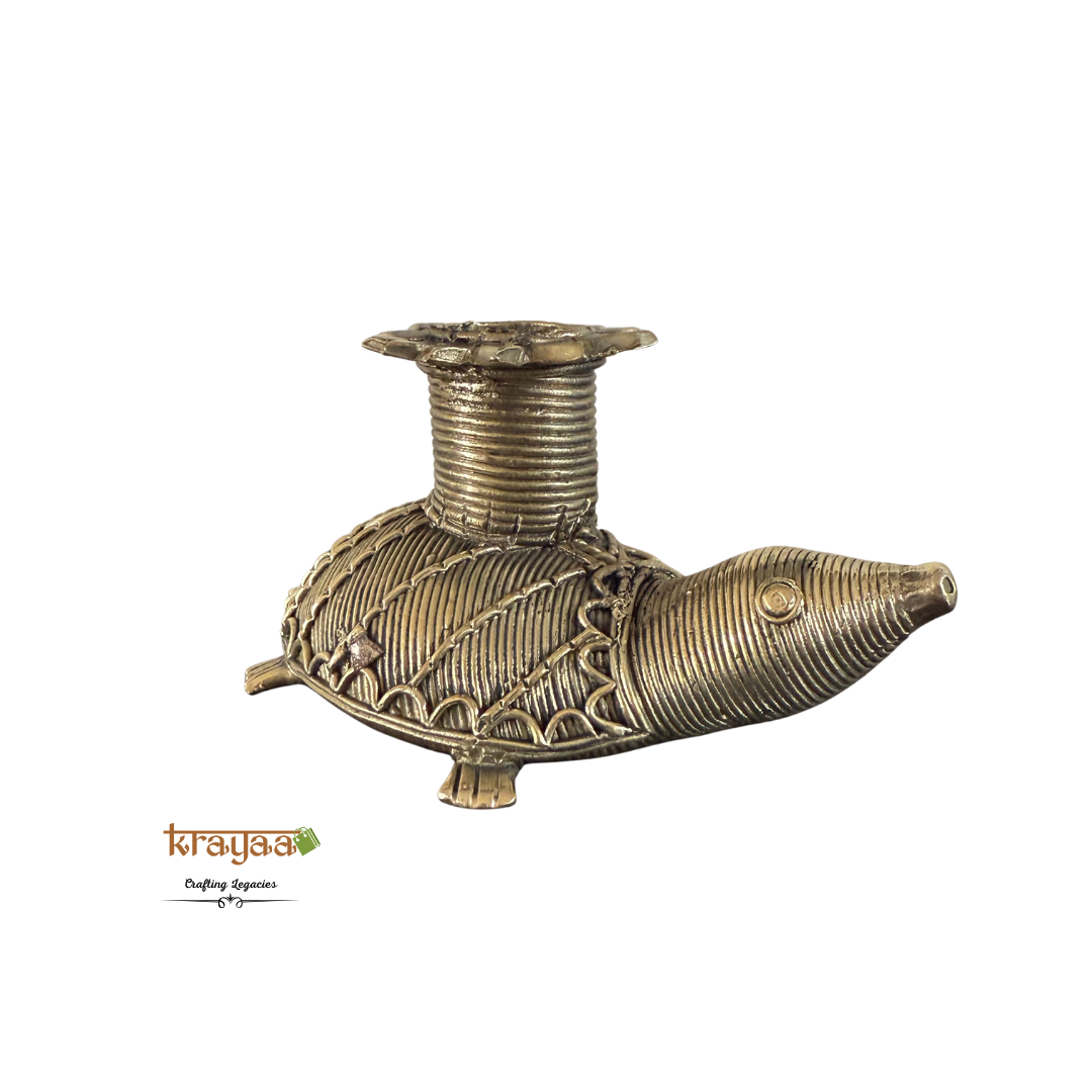 Dhokra Tortoise Candle Stand