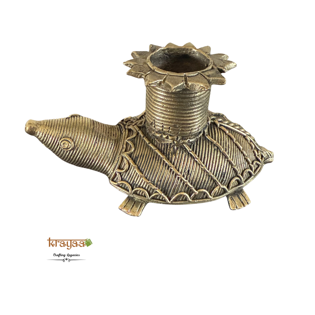 Dhokra Tortoise Candle Stand