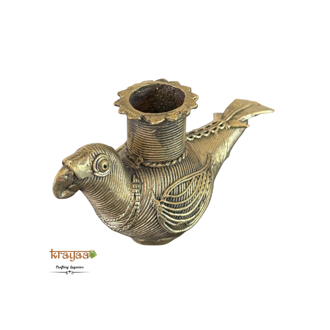 Dhokra Parrot Candle Stand