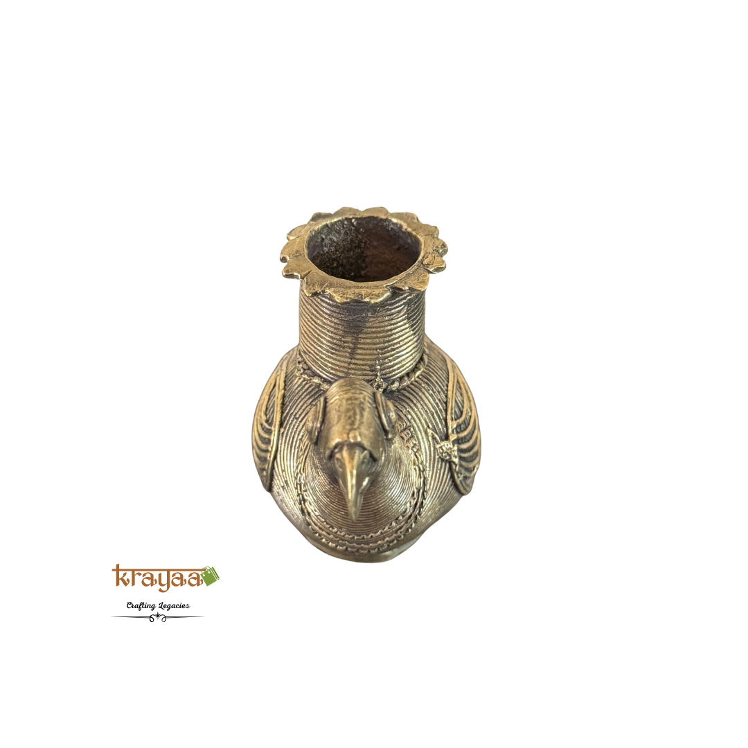 Dhokra Parrot Candle Stand