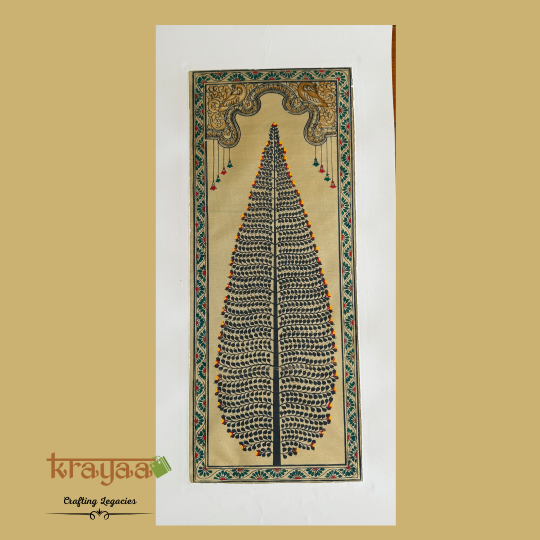 Pattachitra on Tussar Silk - Tree Of Life