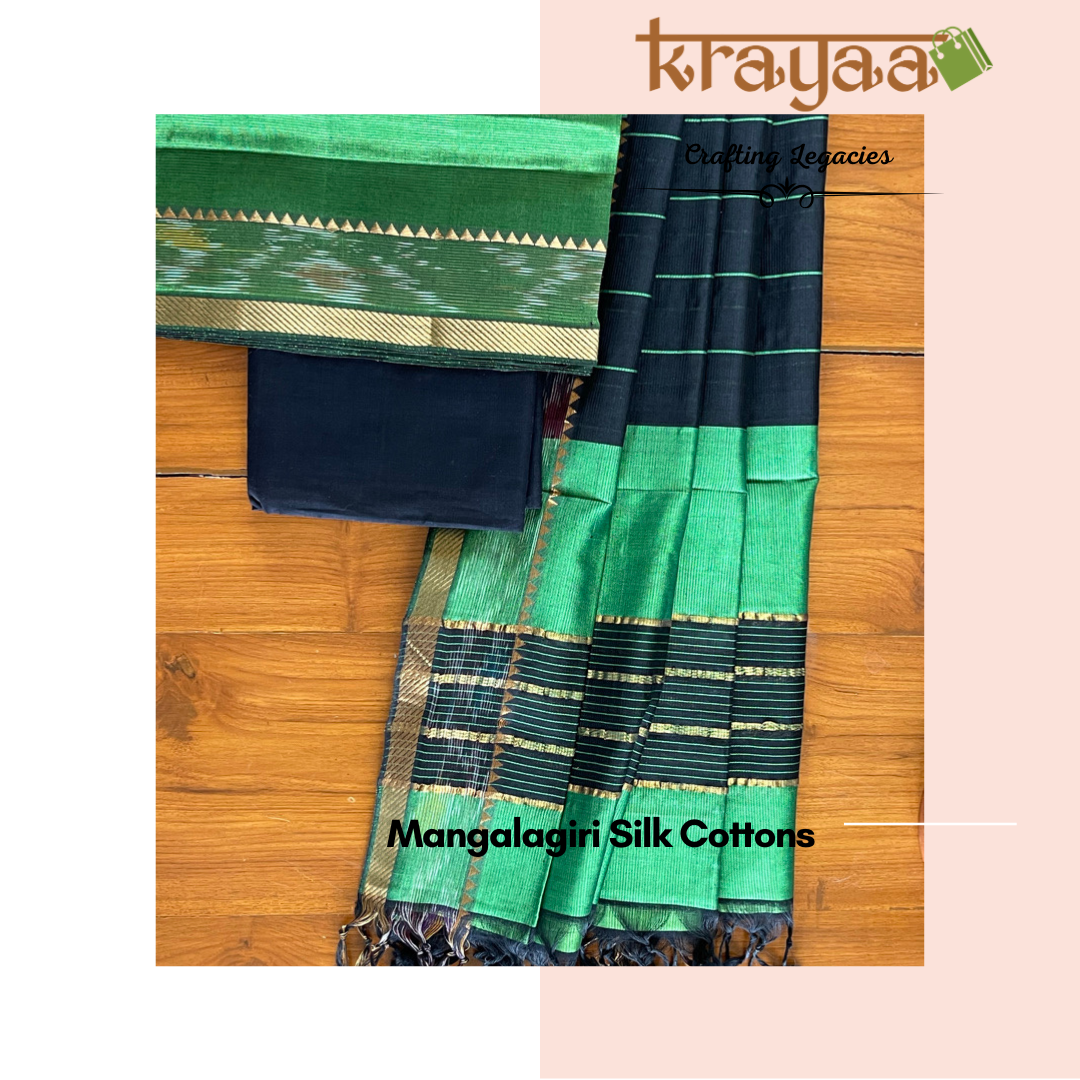 Mangalagiri Silk Cotton Dress Material Set