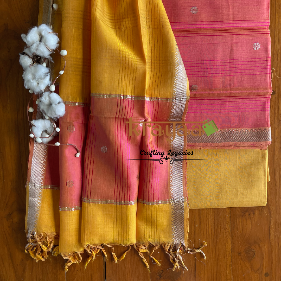 Mangalagiri Silk Cotton Dress Material Set