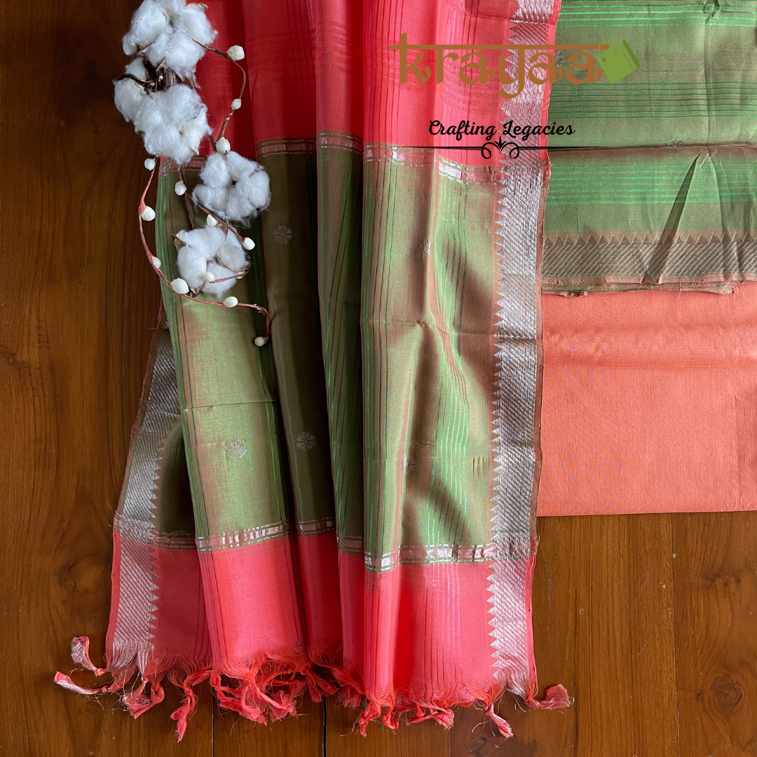 Mangalagiri Silk Cotton Dress Material Set