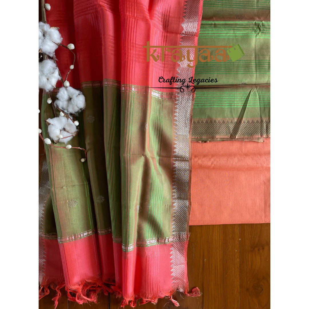 Mangalagiri Silk Cotton Dress Material Set