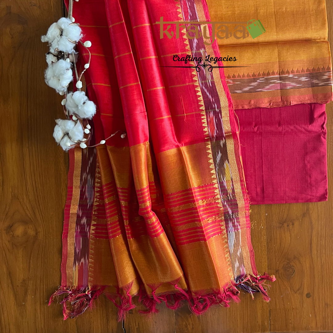 Mangalagiri Silk Cotton Dress Material Set