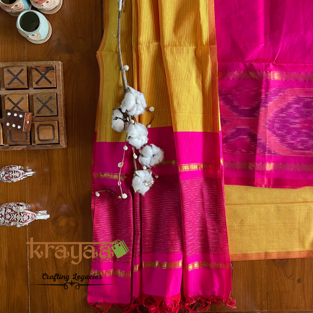 Mangalagiri Silk Cotton Dress Material Set