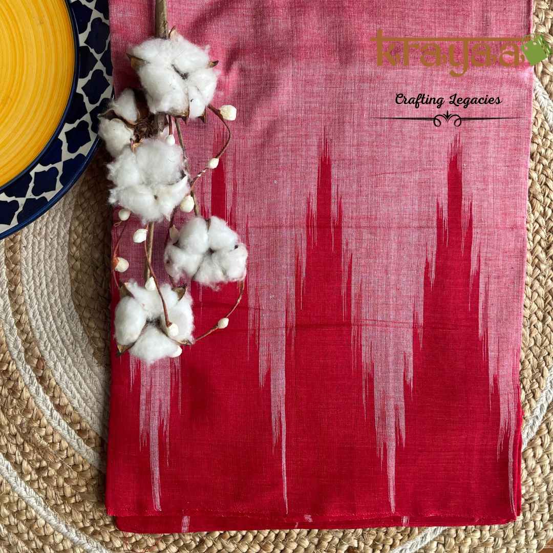 Hand woven - Kargil Kumbha - Ikkat - Saree - Pink