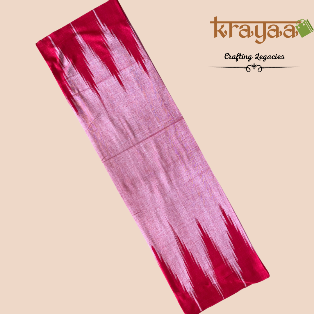 Hand woven - Kargil Kumbha - Ikkat - Saree - Pink