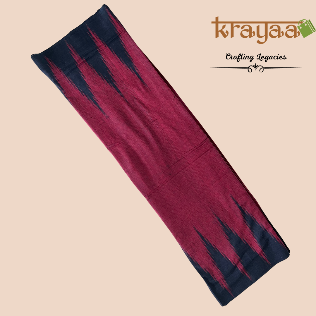 Hand woven - Kargil Kumbha - Ikkat - Saree - Maroon