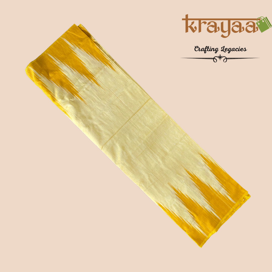 Hand woven - Kargil Kumbha - Ikkat - Saree - Yellow