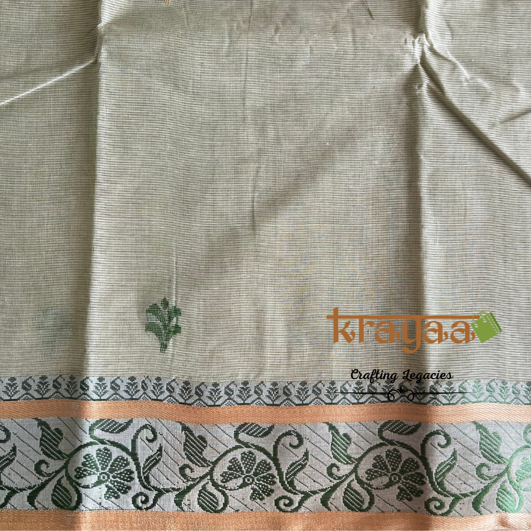 Green- Hand woven - Bengal Cotton Saree