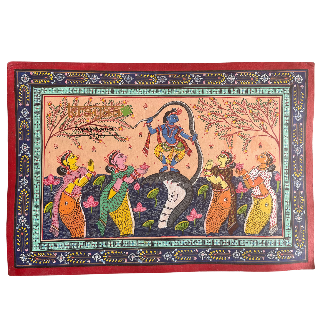Pattachitra - Krishna, Kalinga Mardana