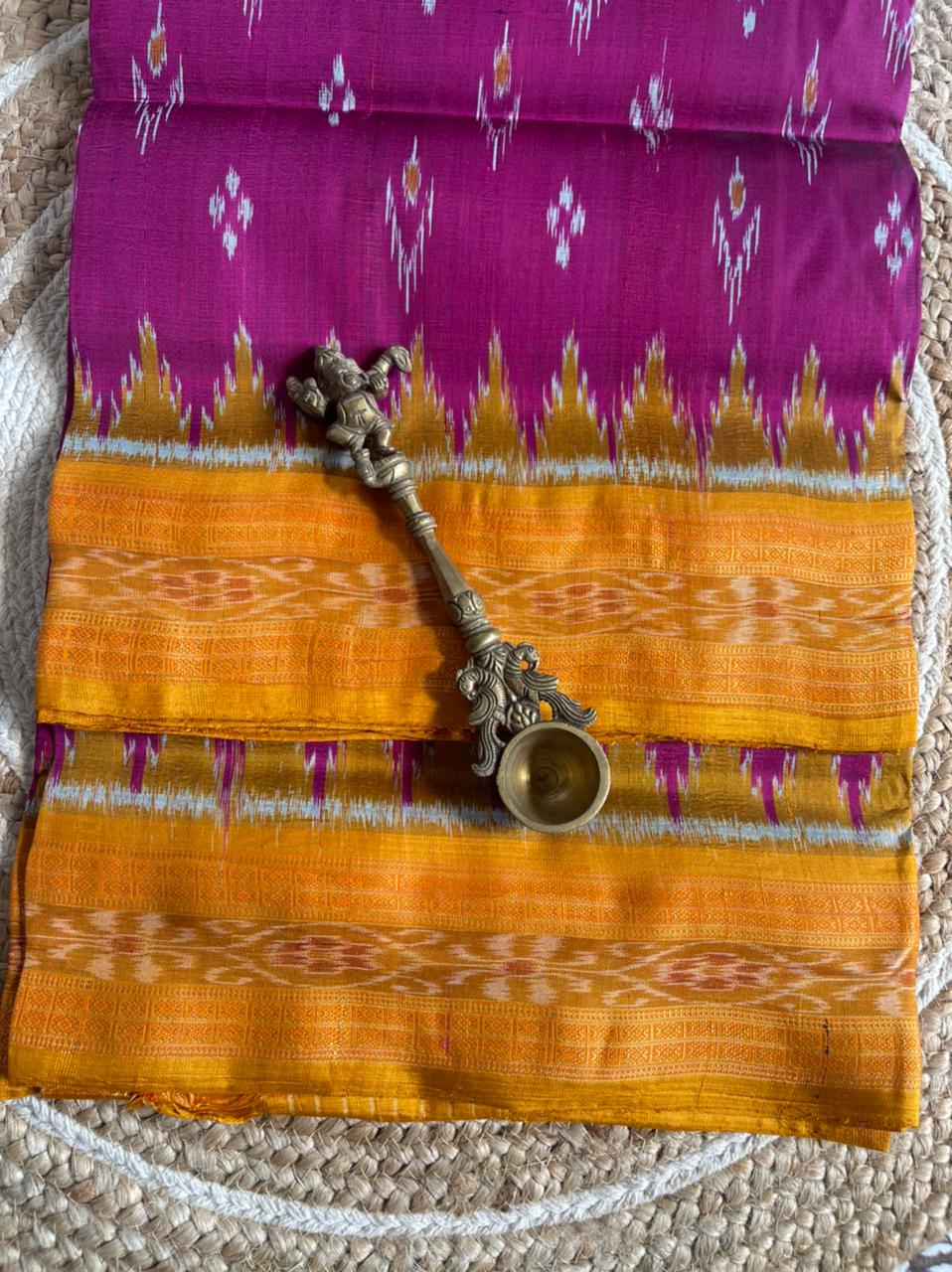 Purple Mayur Chandrika Khandua Silk Saree