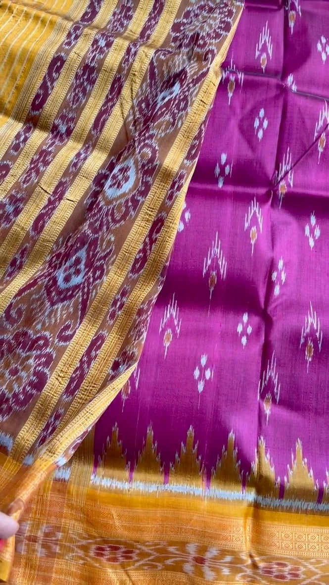 Purple Mayur Chandrika Khandua Silk Saree