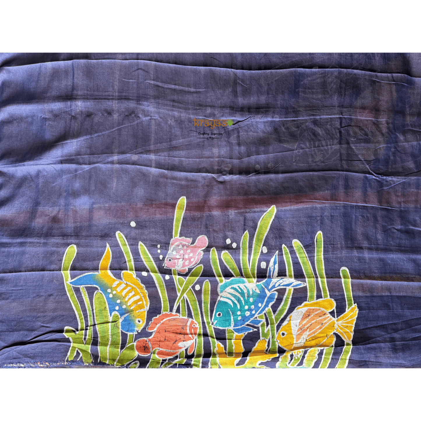 Blue Mangalagiri  Silk Cotton Saree With Baatik