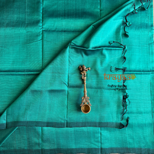 Teal Green  - Mangalagiri Semi Silk Saree