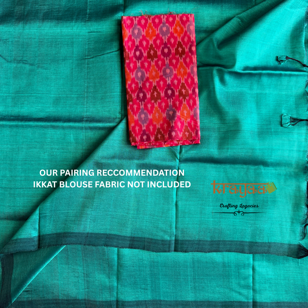 Teal Green  - Mangalagiri Semi Silk Saree