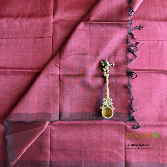 Maroon   - Mangalagiri Semi Silk Saree