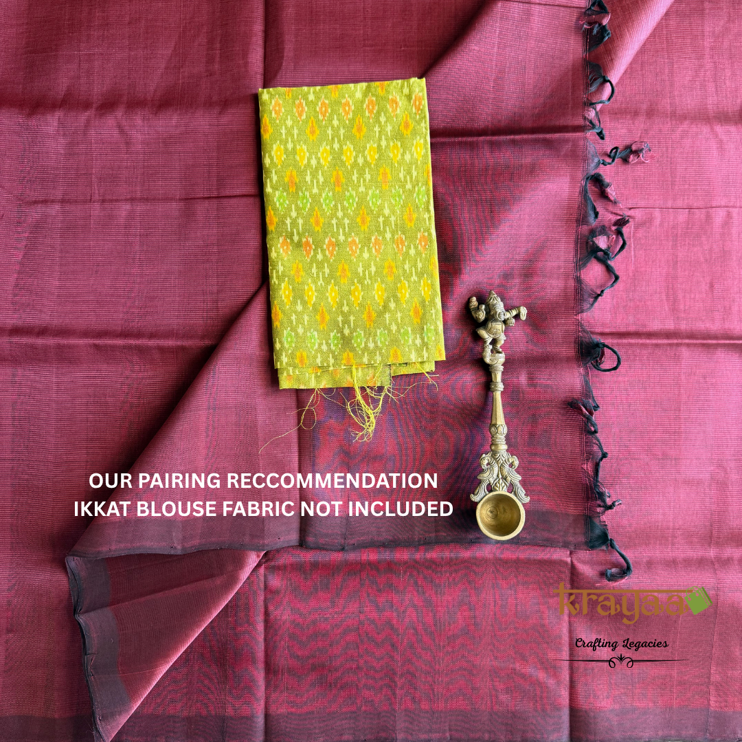 Maroon   - Mangalagiri Semi Silk Saree
