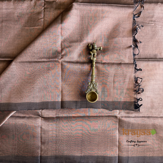 Golden Brown  - Mangalagiri Semi Silk Saree