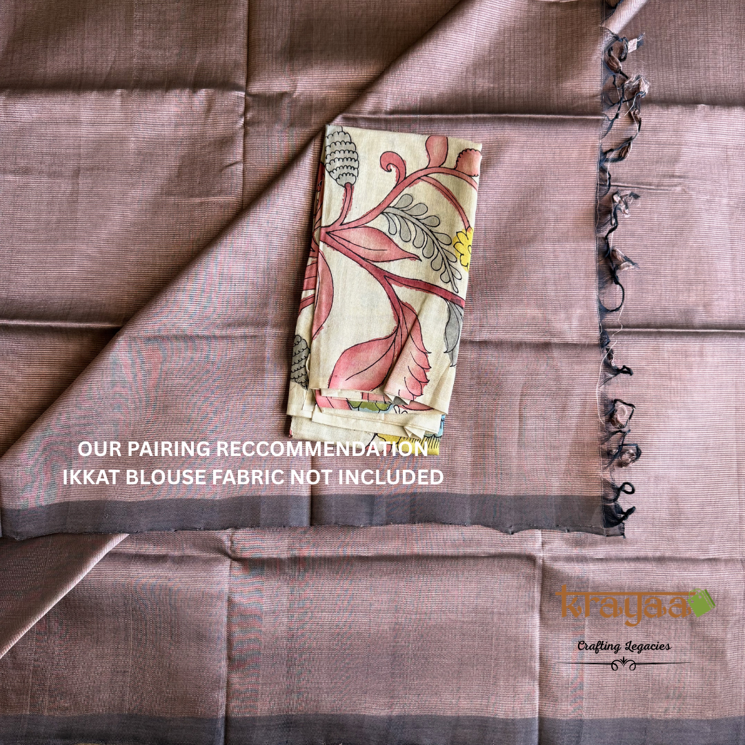 Golden Brown  - Mangalagiri Semi Silk Saree