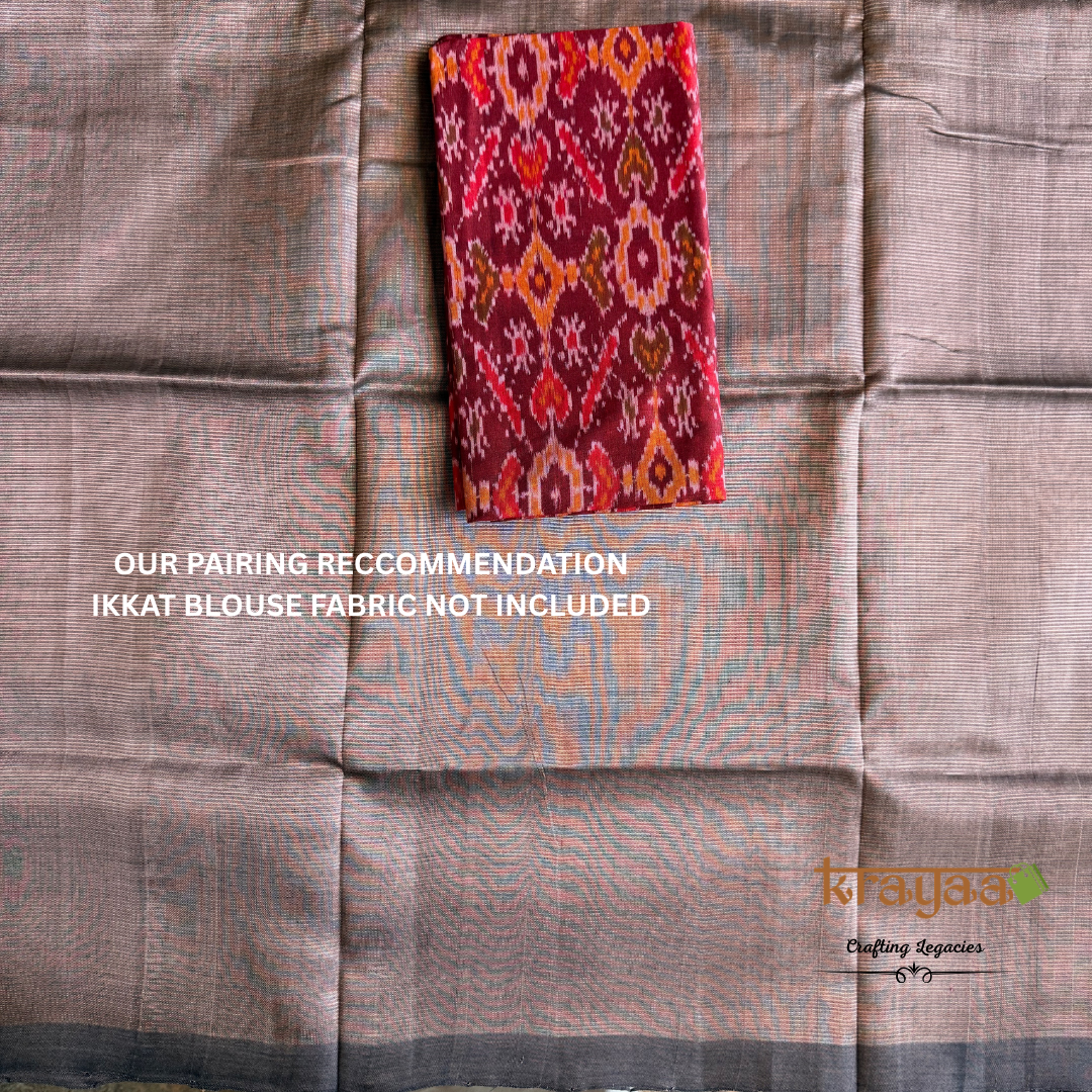 Golden Brown  - Mangalagiri Semi Silk Saree