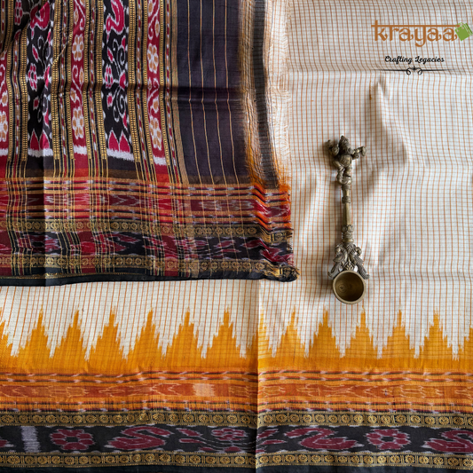 Offwhite With Mustard Sachipar Silk Saree