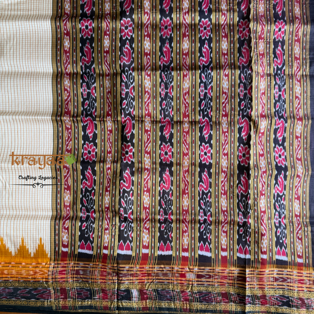 Offwhite With Mustard Sachipar Silk Saree