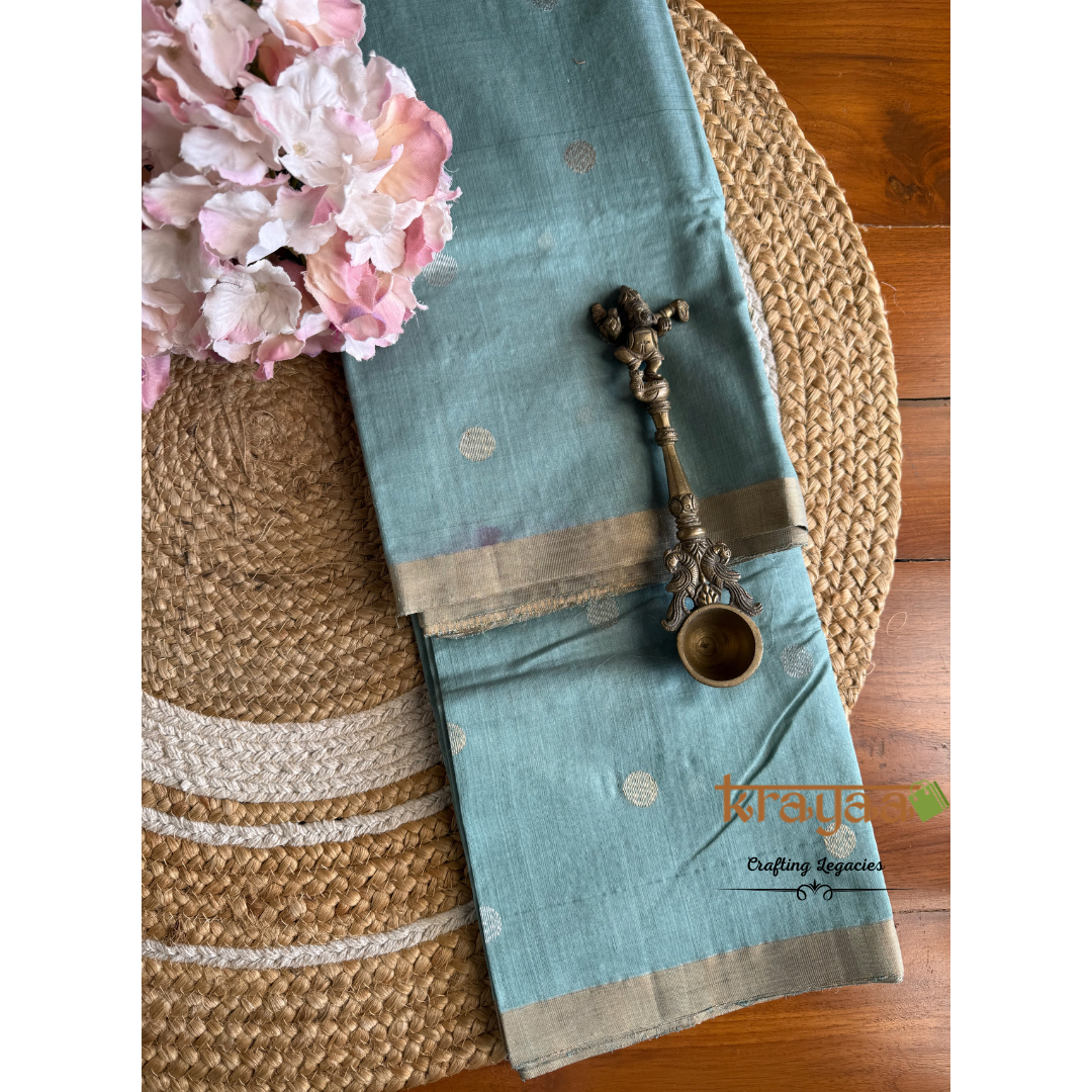 Sage Hint Green Chanderi Silk Cotton - Unstitched Suit Set