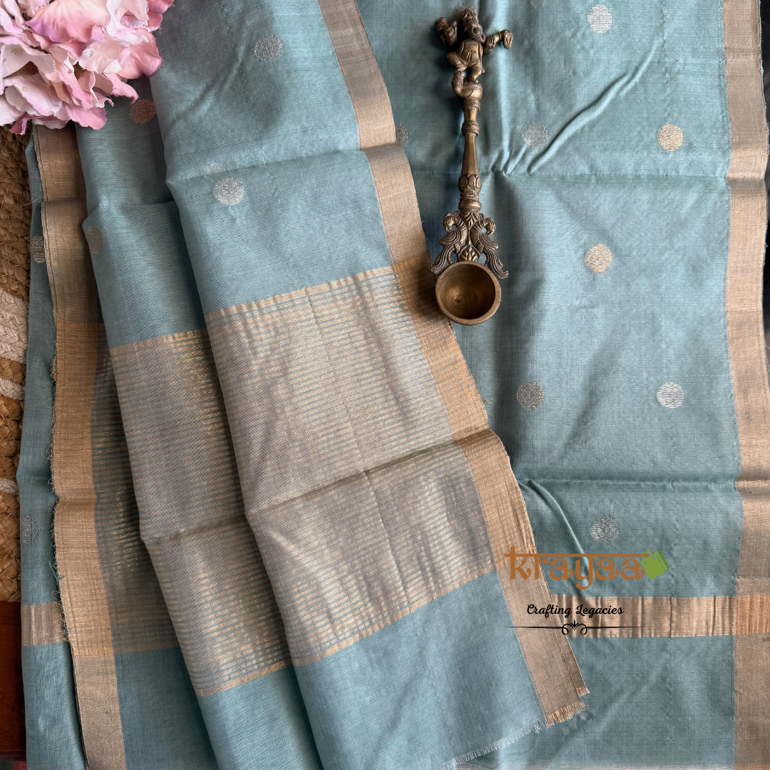 Sage Hint Green Chanderi Silk Cotton - Unstitched Suit Set