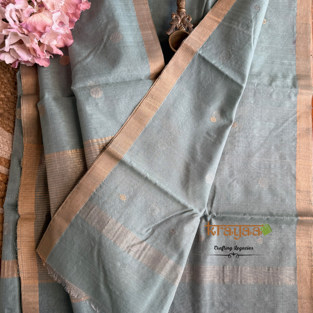 Sage Hint Green Chanderi Silk Cotton - Unstitched Suit Set