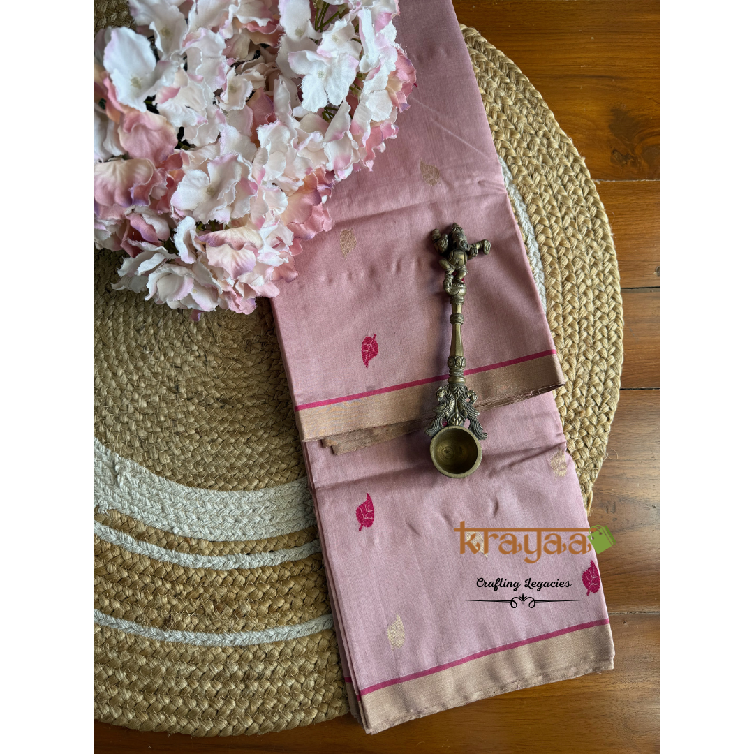 Pink  Chanderi Silk Cotton - Unstitched Suit Set