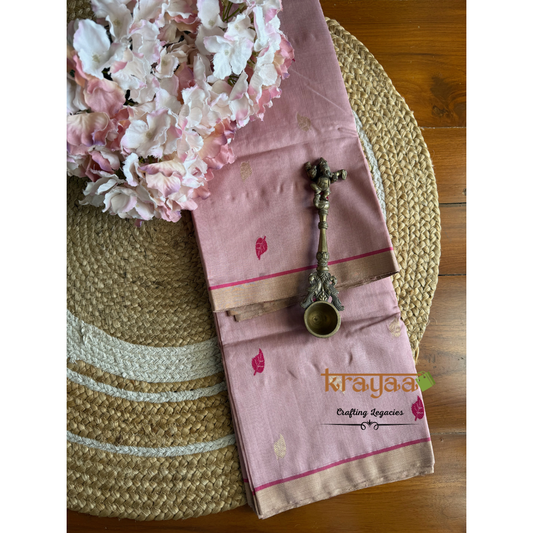 Pink  Chanderi Silk Cotton - Unstitched Suit Set