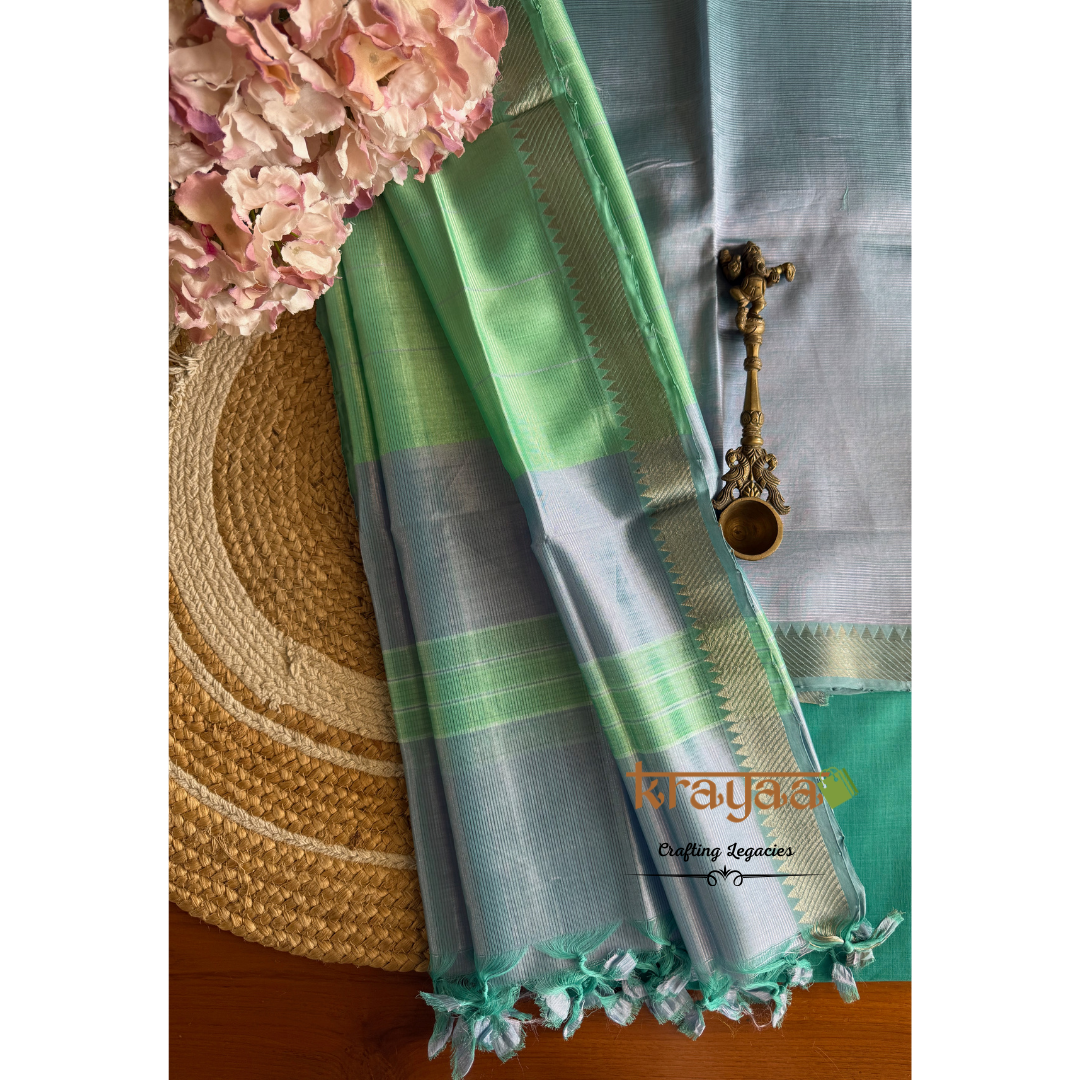 Lilac  Mangalagiri Semi  Silk - Unstitched Suit Set
