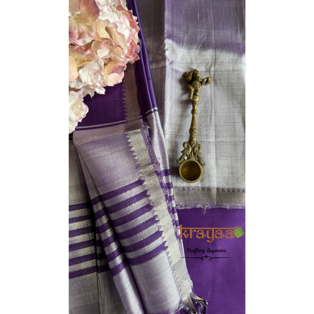 Lilac  Mangalagiri Semi  Silk - Unstitched Suit Set