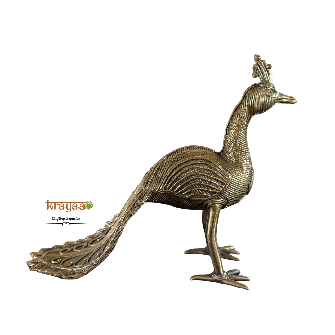 Dhokra Peacock Sculpture