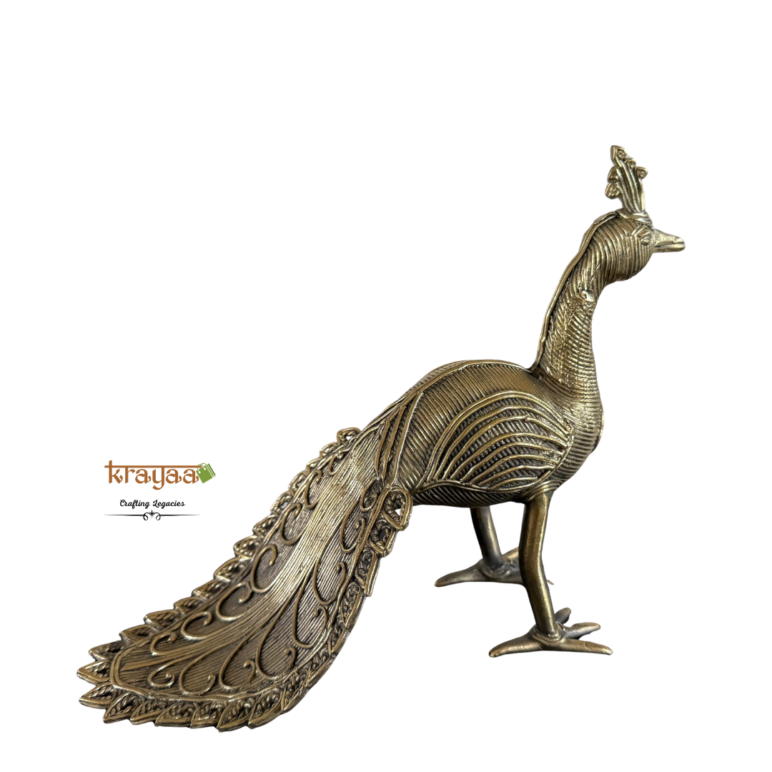 Dhokra Peacock Sculpture