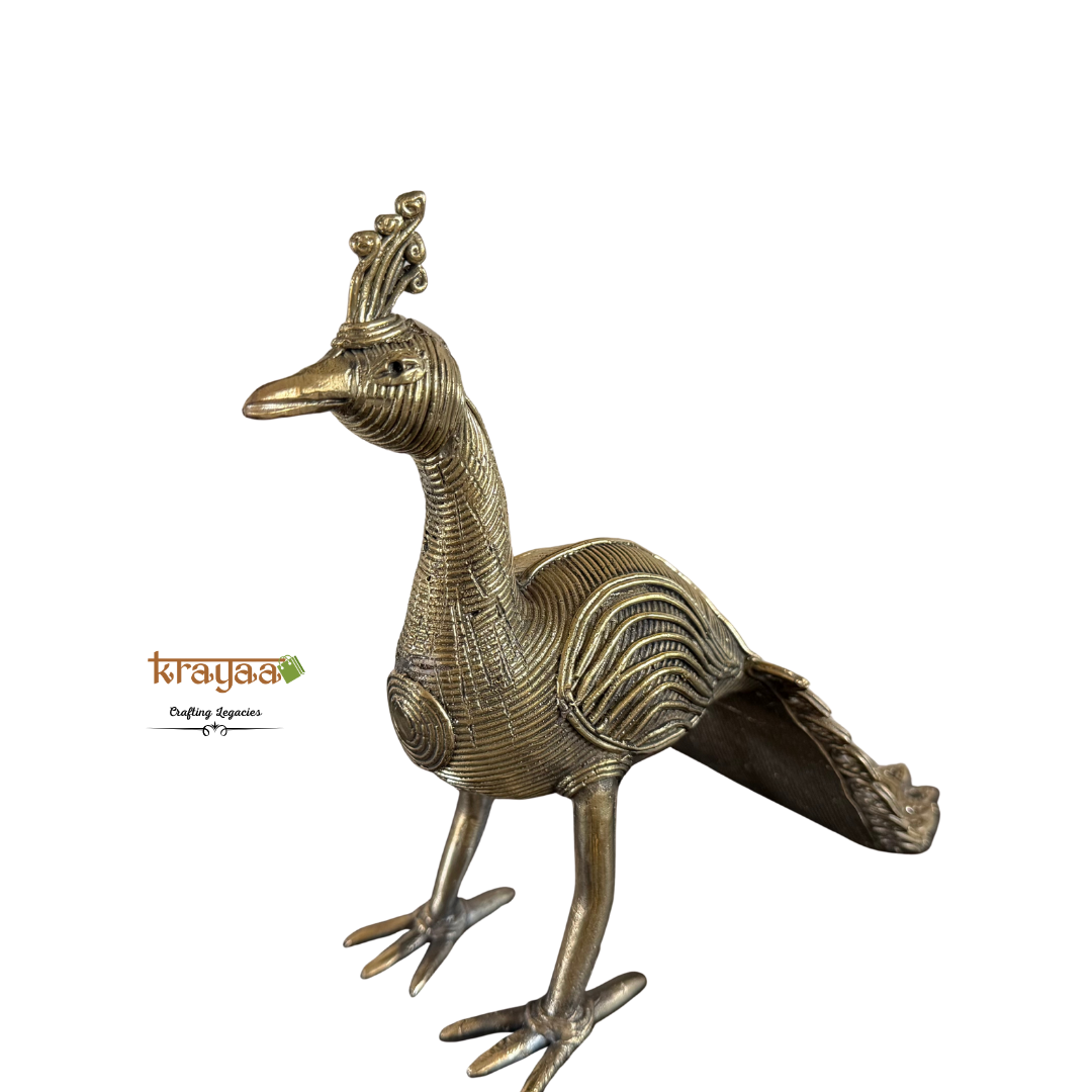 Dhokra Peacock Sculpture