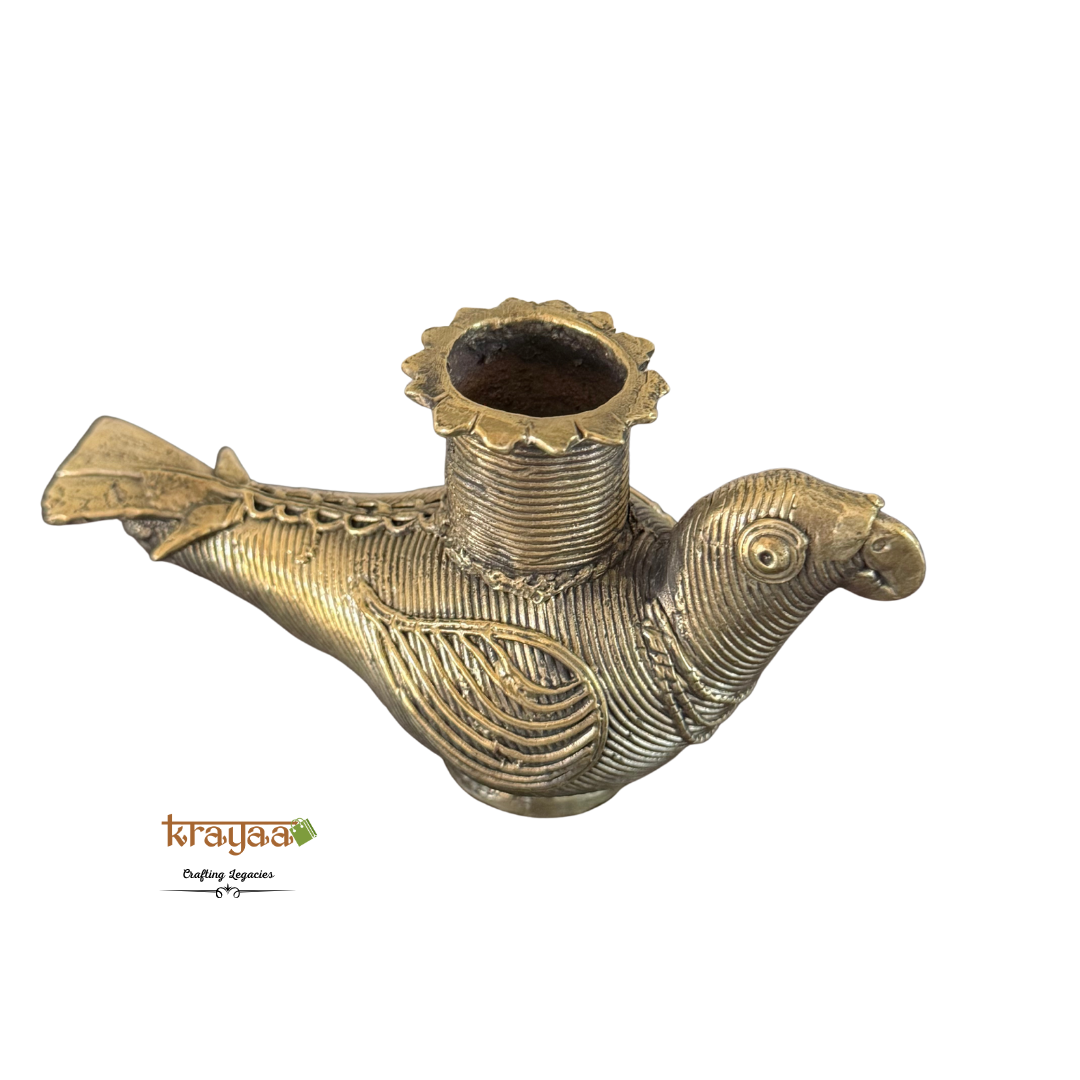 Dhokra Parrot Candle Stand