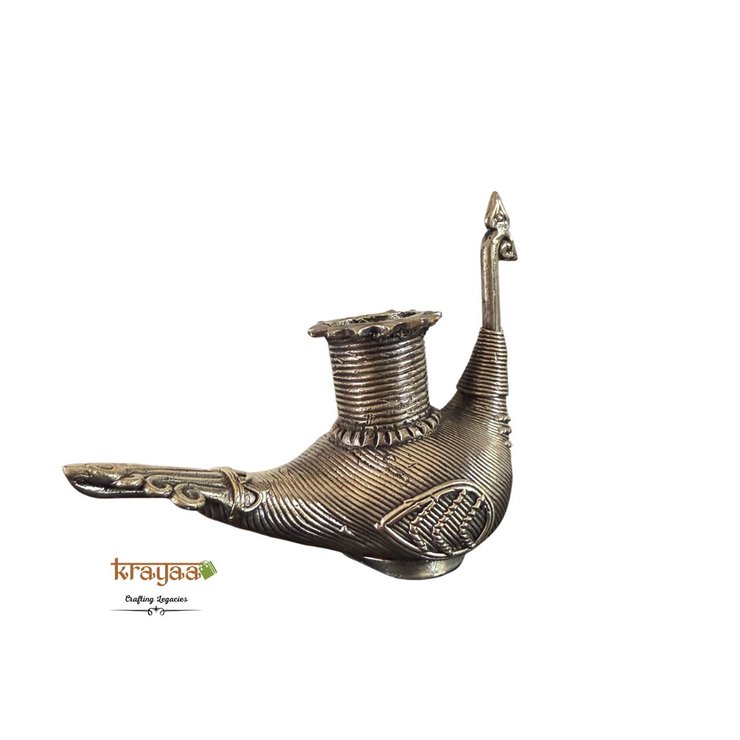 Dhokra Peacock Candle Stand