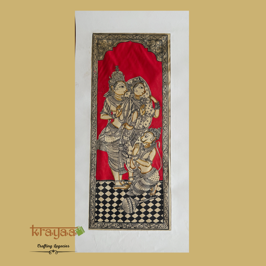 Pattachitra on Tussar Silk - Sita Rama Hanuman
