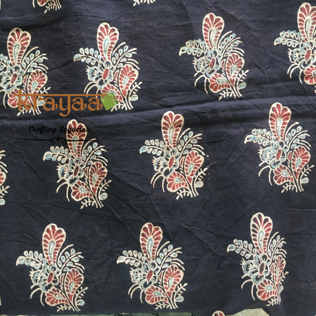 Ajrakh Blockprinted  Mul Cottons