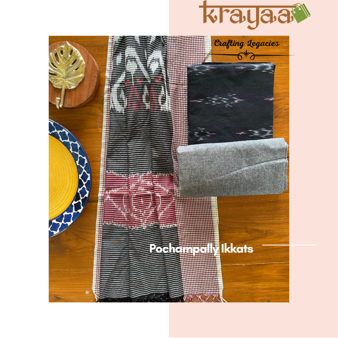 Pochampally  Cotton Dress Material Set